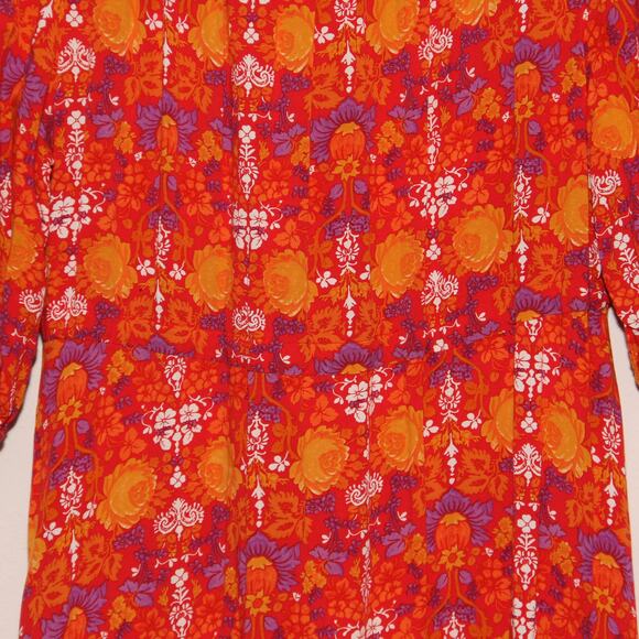 Abel the Label Floral Peasant Tiered Dress Size Small Front slit. - Picture 8 of 10